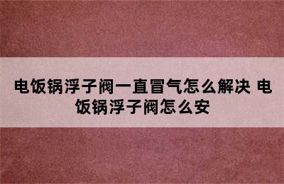 电饭锅浮子阀一直冒气怎么解决 电饭锅浮子阀怎么安